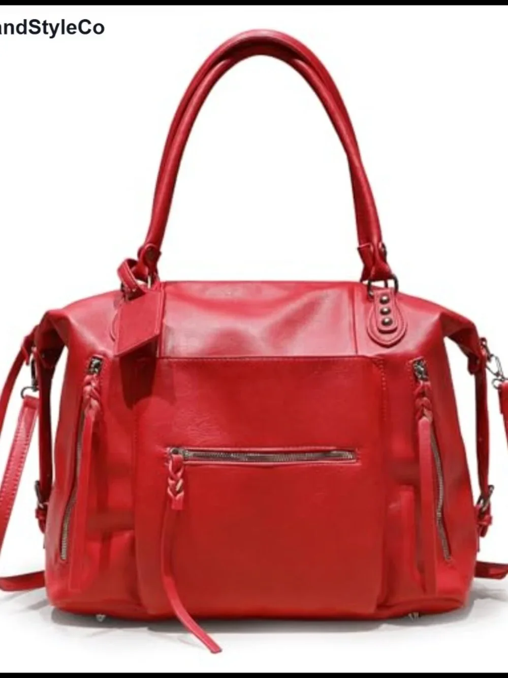Large Vegan Leather Hobo Tote Crossbody Bag Adjustable Strap